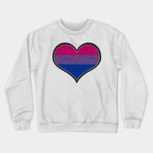 Elegant Bisexual Pride Decorative Heart in Pride Flag Colors Crewneck Sweatshirt